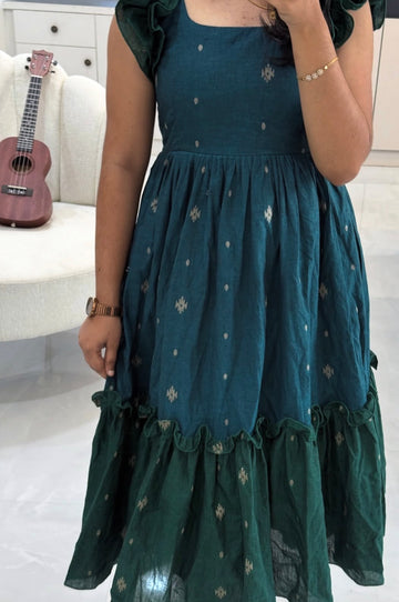Handloom green and blue