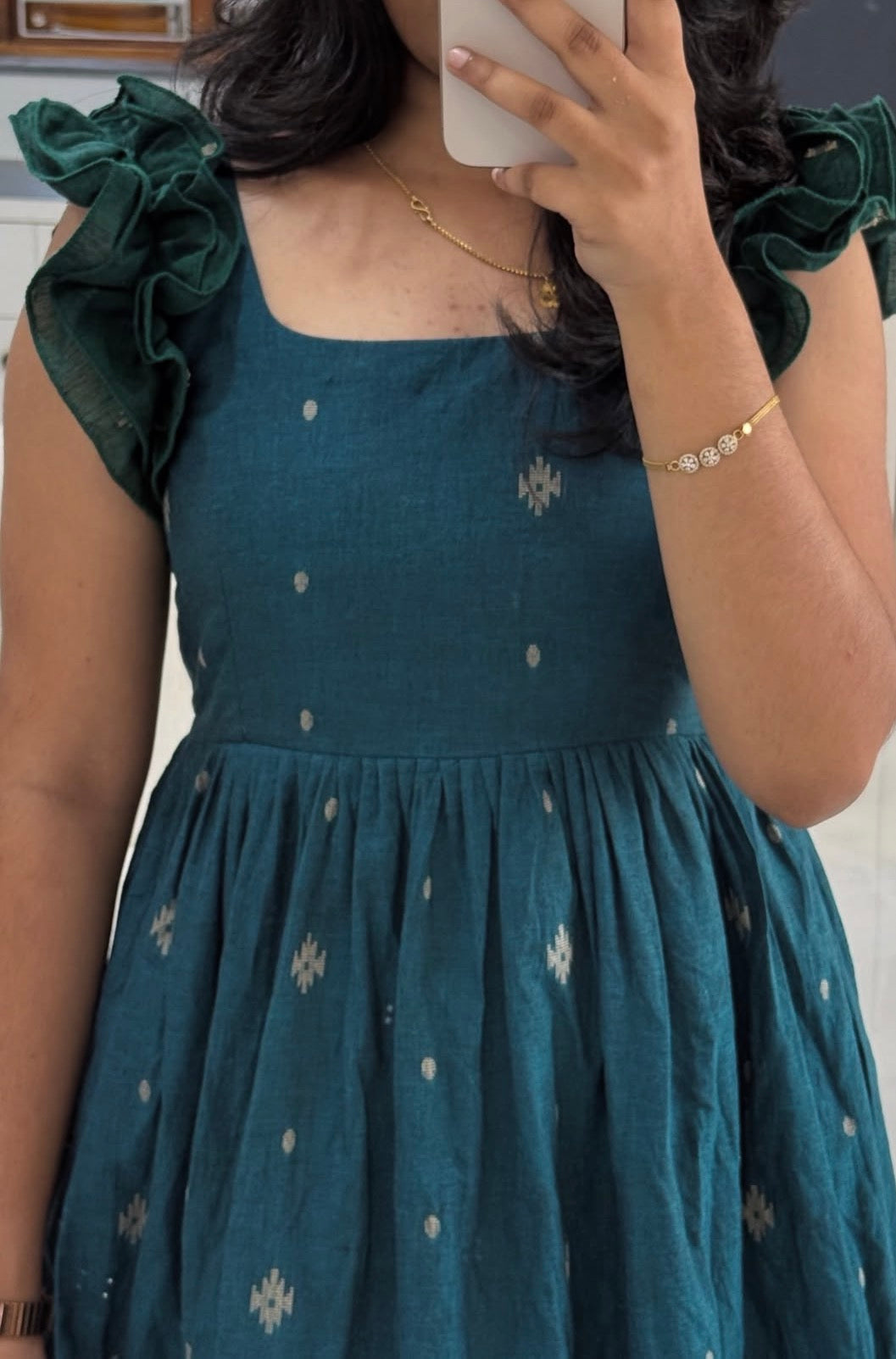 Handloom green and blue