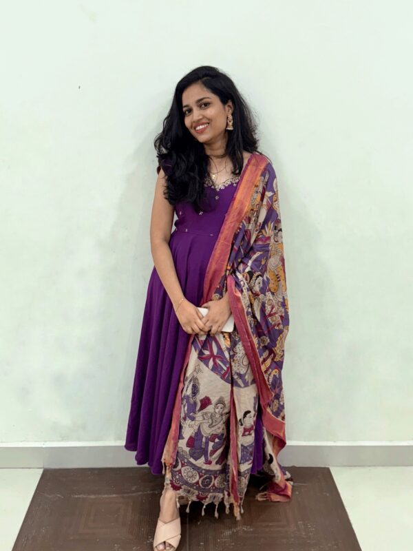 Voilet maggam work frock