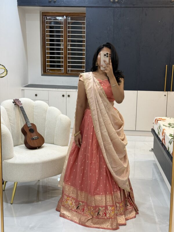 Half saree -Peach